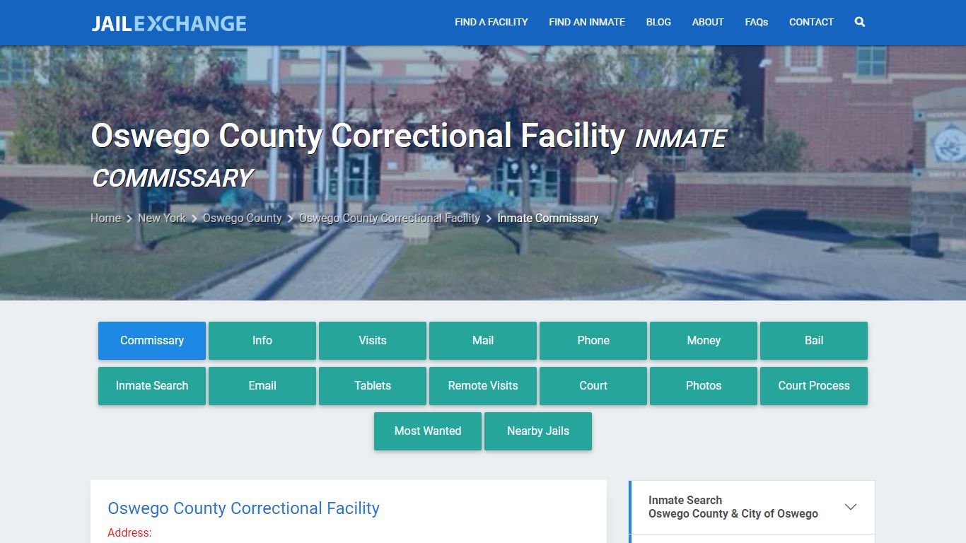 Oswego County Correctional Facility Inmate Commissary - Jail Exchange